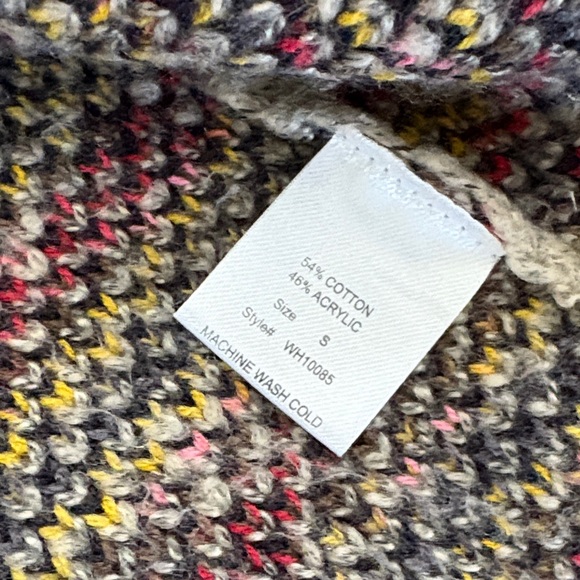 NOT AVAILABLE Woven Heart Multicolor Diamond Pattern Cardigan PTP: 19" - Picture 5 of 5